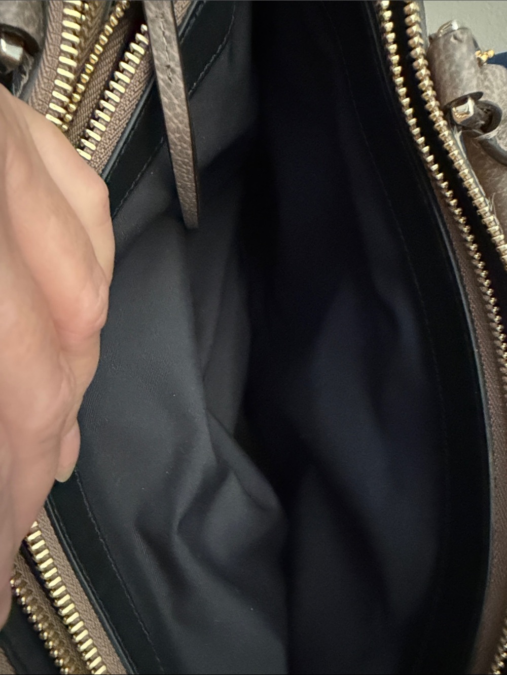 Coach Taupe Haircalf Top Handle Tote with Leather Trim - Picture 3 of 6
